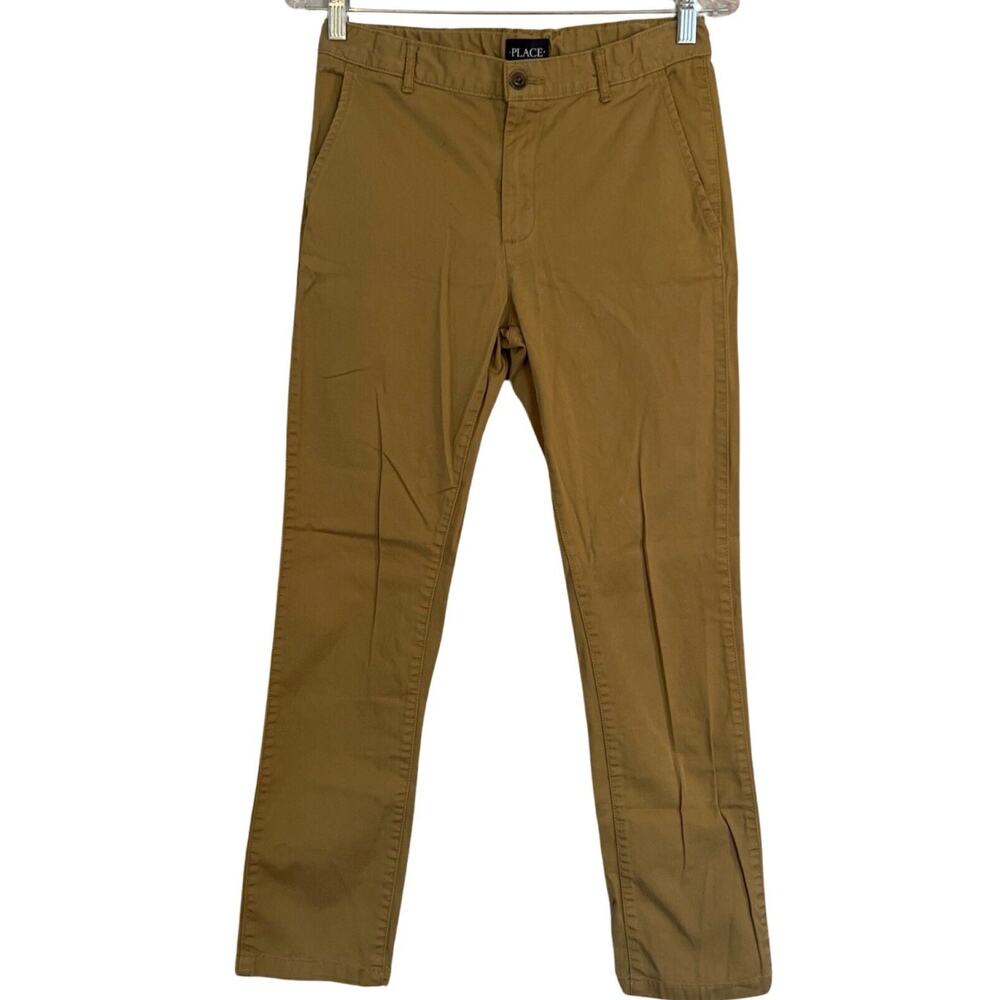 Childrens Place Girls Pants Size 16 Beige Cotton Chino Adjustable Waist Straight
